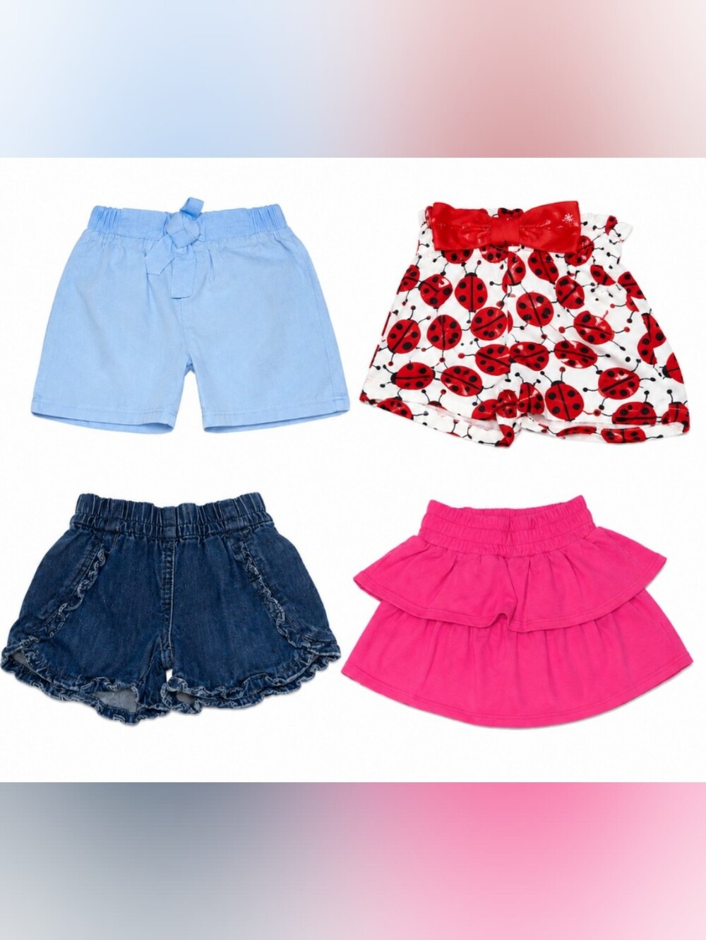Toddler Girls Shorts & Skort Bundle |  Size 3–4Y | 4 Pieces
